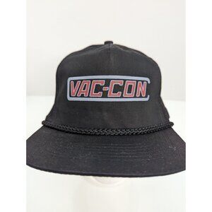 VAC-CON Graphic Logo Men Black Wide Brim Braid Adjustable Snapback Cap Hat